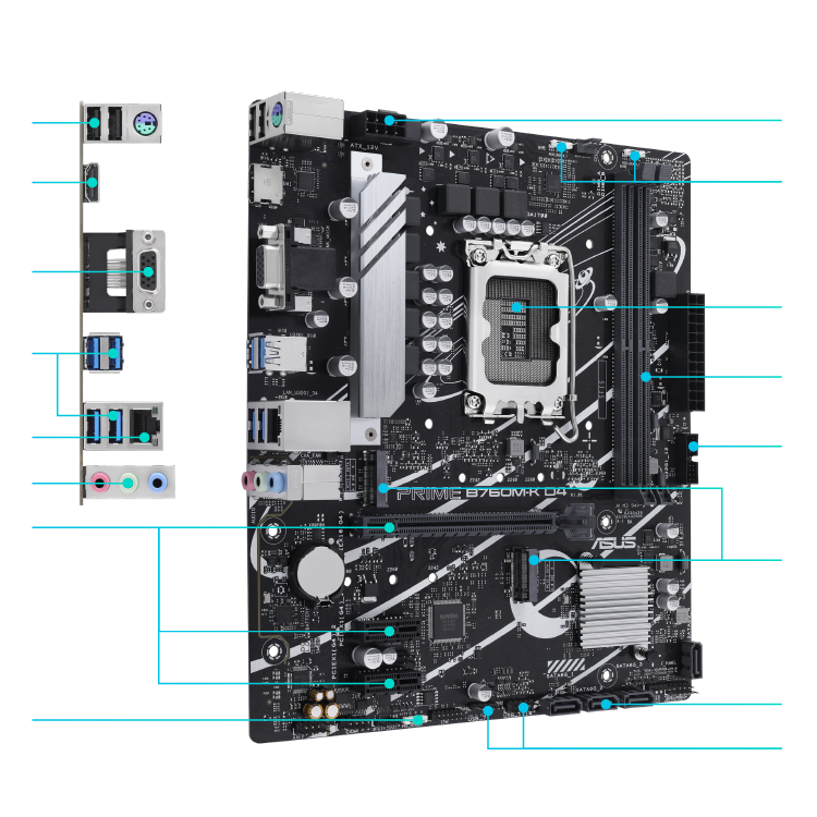 All specs of the PRIME B760M-K D4 motherboard