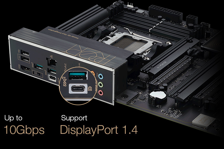 ProArt B650-Creator пропонує порт USB-C з підтримкою DisplayPort™ (DP Alt Mode)