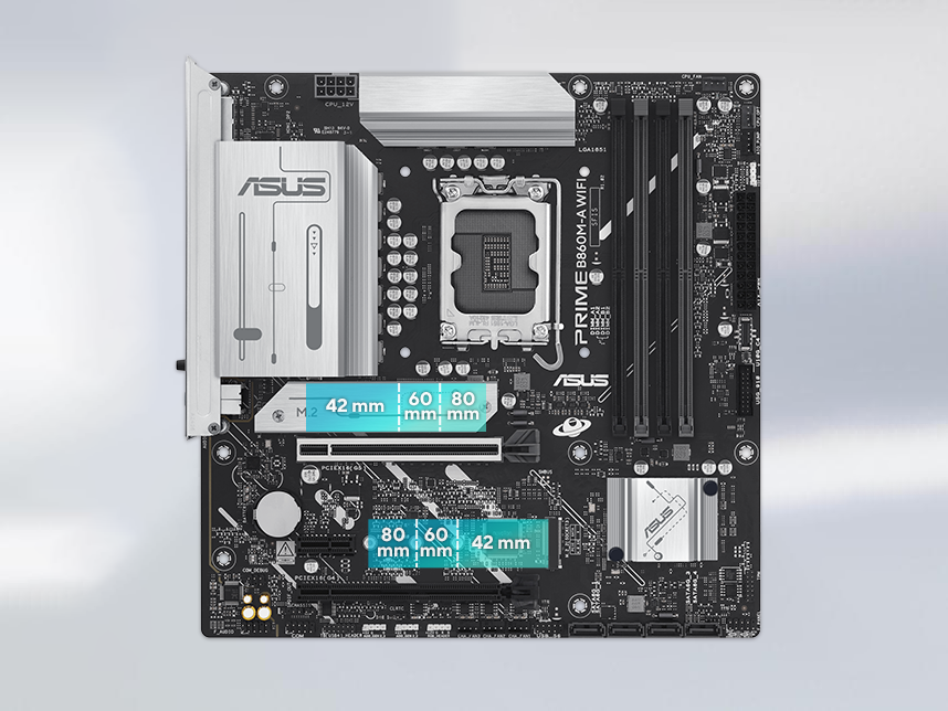 Graphic depicting different M.2 ​​​​slots on a motherboard.