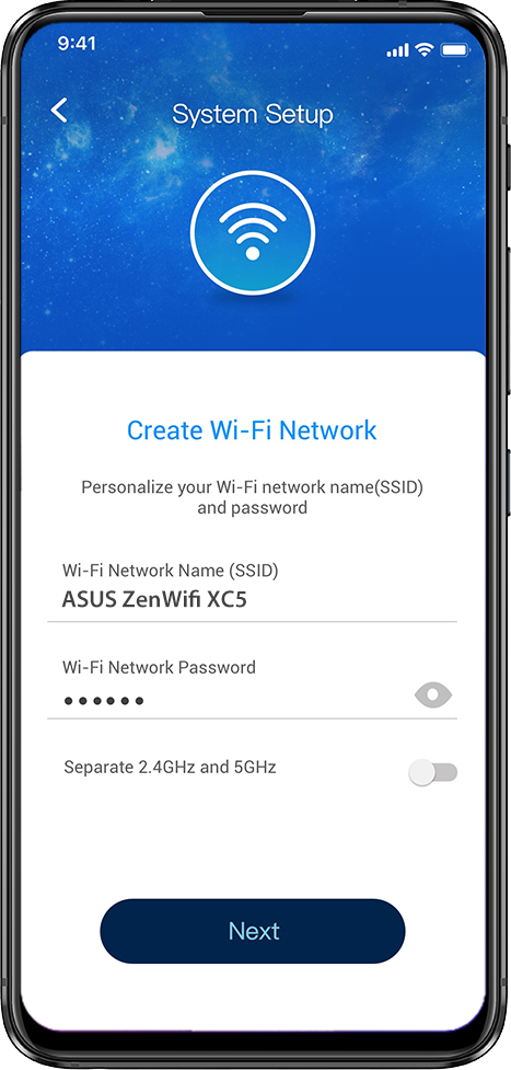 3-step setup with the ASUS Router app interface