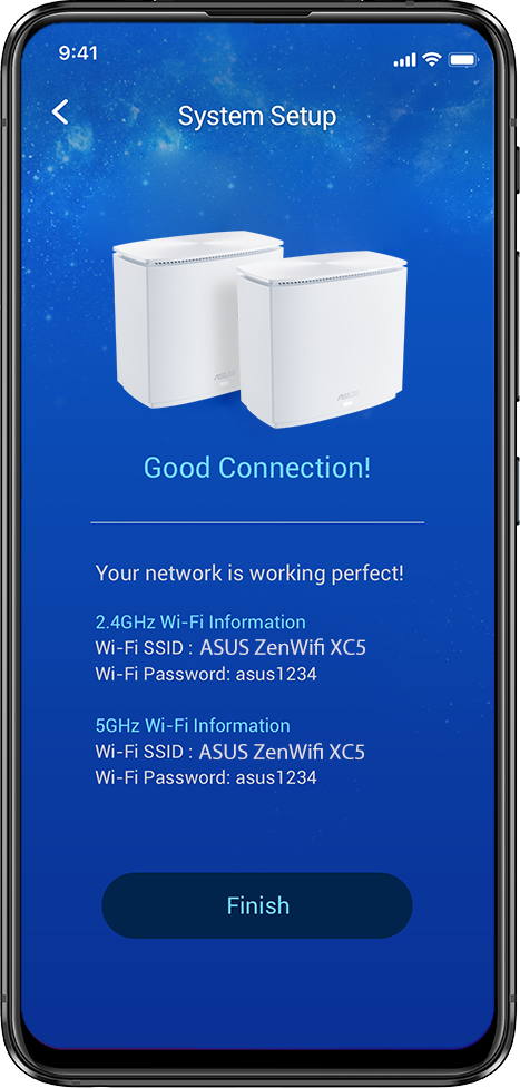 3-step setup with the ASUS Router app interface