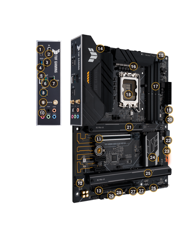 TUF GAMING B660-PLUS WIFI D4 | Motherboards -ASUS