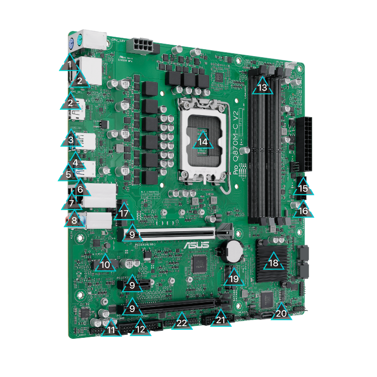 All specs of the Pro Q870M-C V2-CSM motherboard