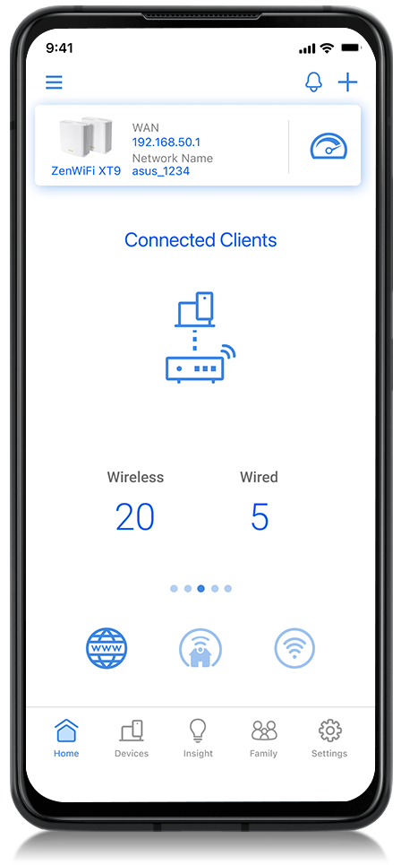 View how many connected clients are in your network.