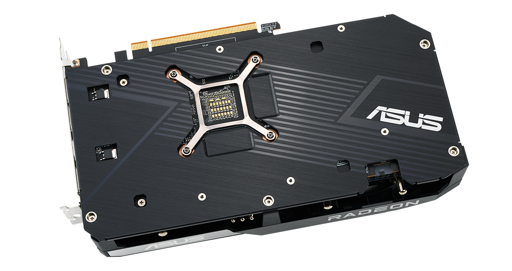 ASUS Dual Radeon RX 6600 videokaart achterplaat.