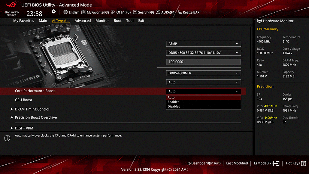 AI Overclocking lets you automatically optimize performance.