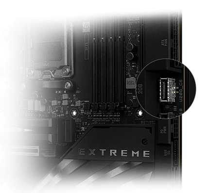 Two USB 20Gbps USB Type-C® Panel Connectors on ROG Crosshair X870E Extreme