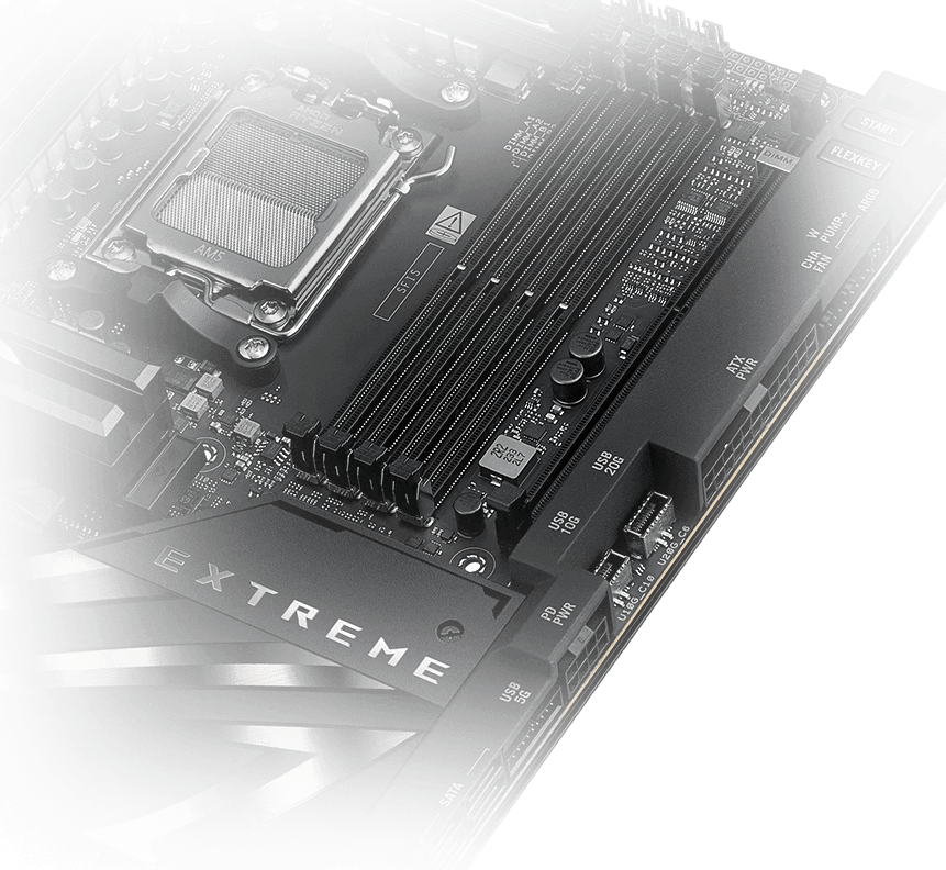 The ROG Crosshair X870E Extreme supports NitroPath DRAM Technology