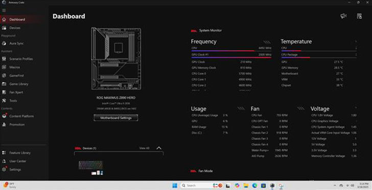 Amoury Crate GameFirst UI picture