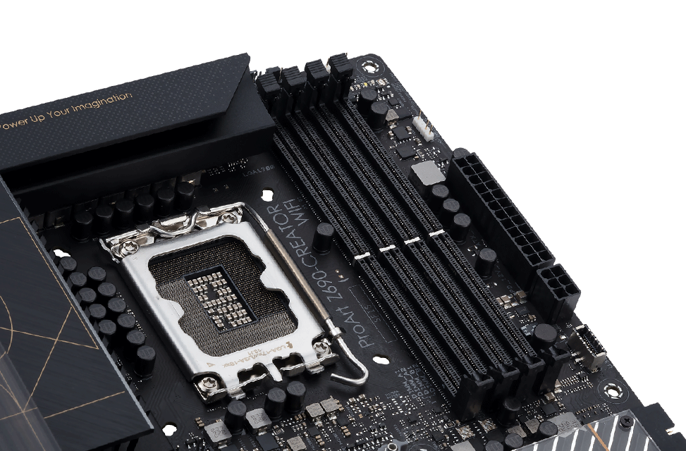 The ProArt Z690-Creator WiFi motherboard supports up to 128 GB DDR5 memory.