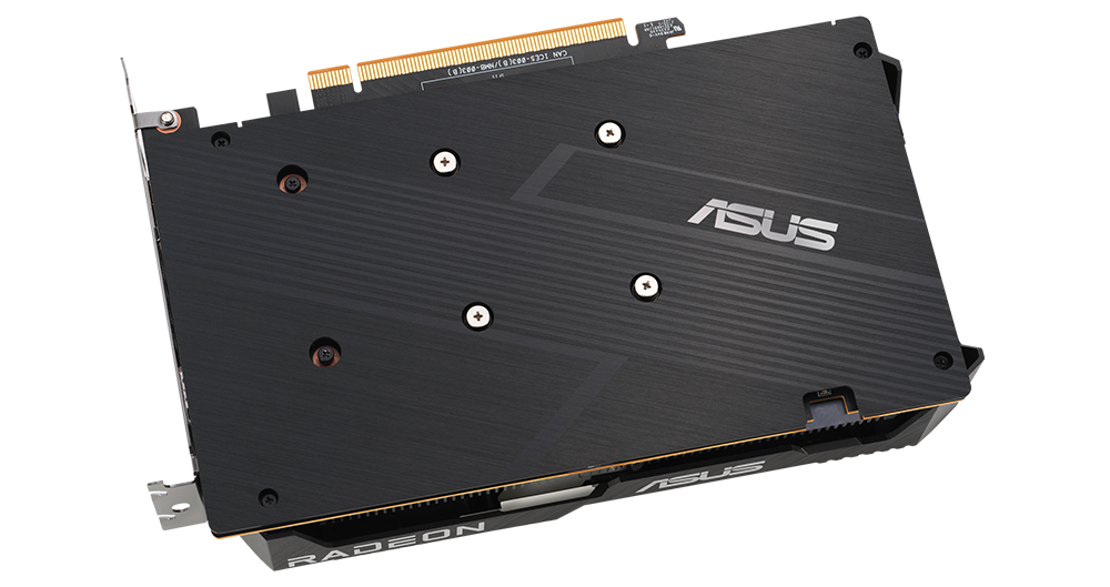 ASUS Dual Radeon RX 6600 graphics card backplate.