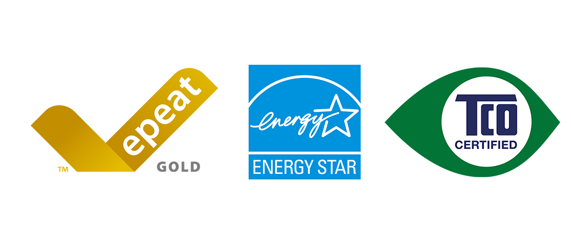 epeat GOLD, ENERGY STAR, TCO CERTIFIED-Logos