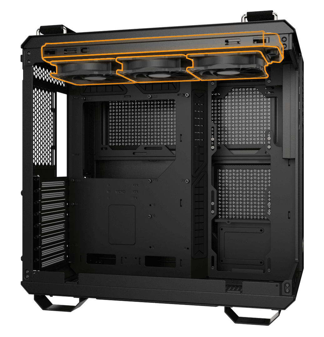 Compartiment principal du GT502 Horizon avec un radiateur installé sur le côté supérieur