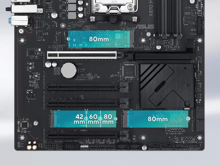 Graphic depicting different M.2 slots on a motherboard.