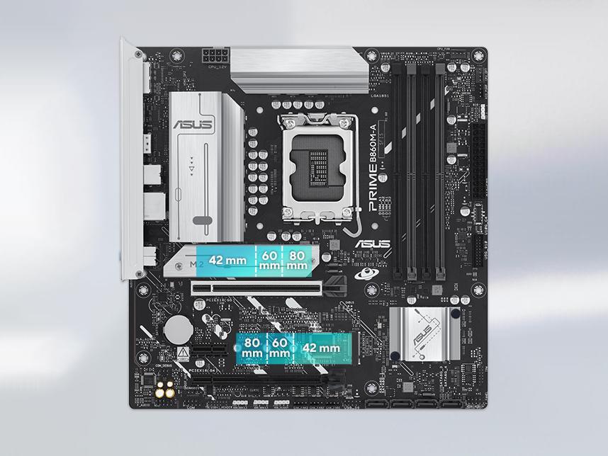 Graphic depicting different M.2 ​​​​slots on a motherboard.