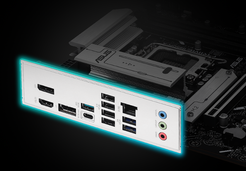 Đồ họa mô tả nắp che cổng I/O được lắp sẵn PRIME B860M-A-CSM.