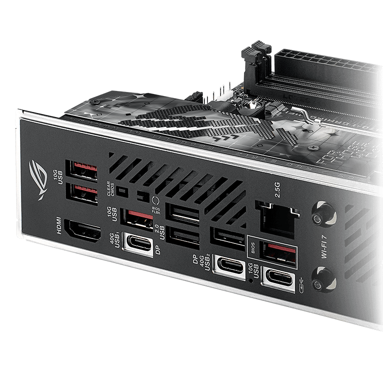 The Strix X870-I features DUAL USB4® PORTS