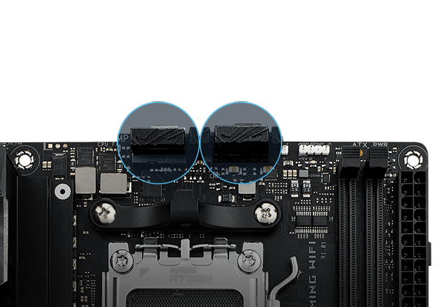 Strix X870-I fan header locations