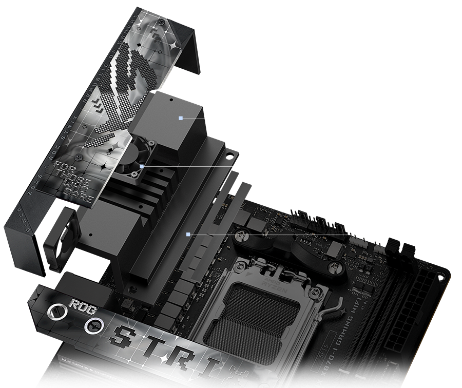 Strix X870-I VRM cooling design layout