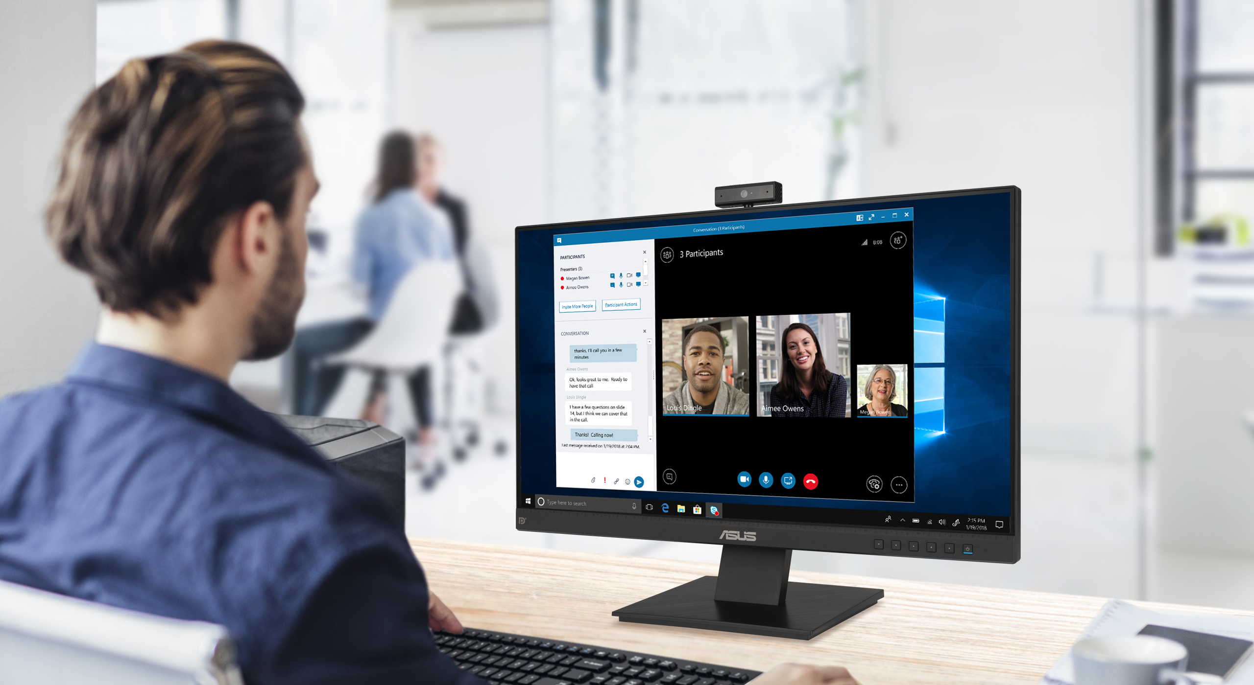 BE24EQK is a 23.8-inch Full HD monitor that features an integrated Full HD (2MP) webcam, microphone array and stereo speakers for video conferencing and live-streaming.