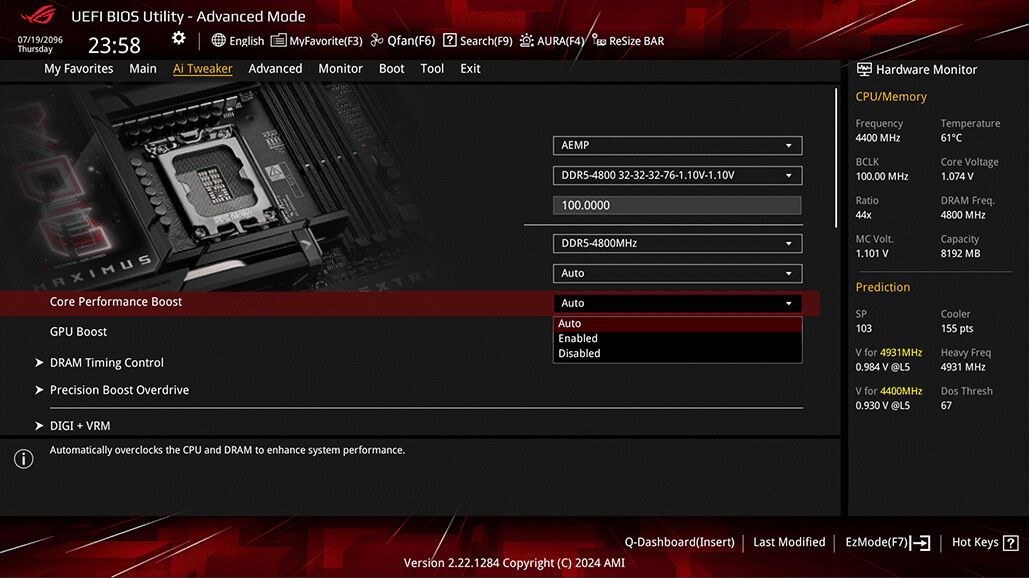 ROG Maximus Z890 EXTREME features AI Overclocking