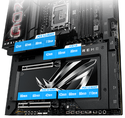 PCIe 5.0 & PCIe 4.0 slots layout on ROG Maximus Z890 Extreme