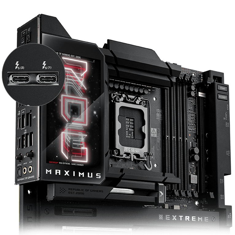 Two USB5® Type-C® Ports on ROG Maximus Z890 Extreme