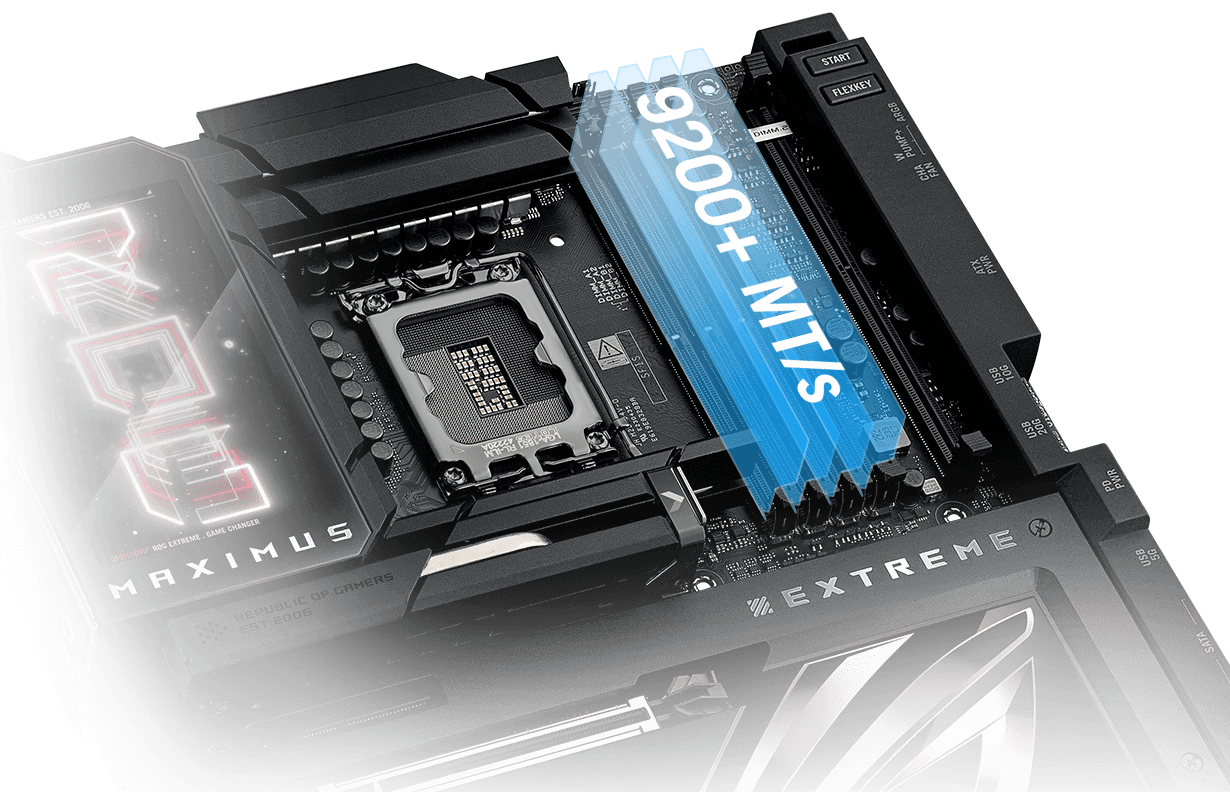 The ROG Maximus Z890 Extreme lets you overclock memory up to 8600+ MT/s