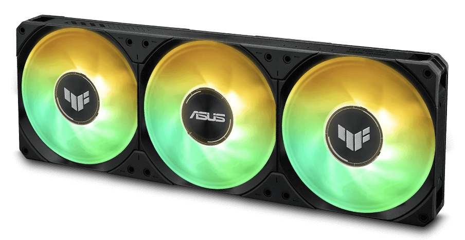 ARGB fans of the TUF Gaming LC III 360 ARGB LCD