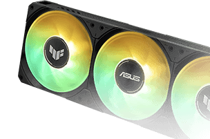 ARGB fans of the TUF Gaming LC III 360 ARGB LCD