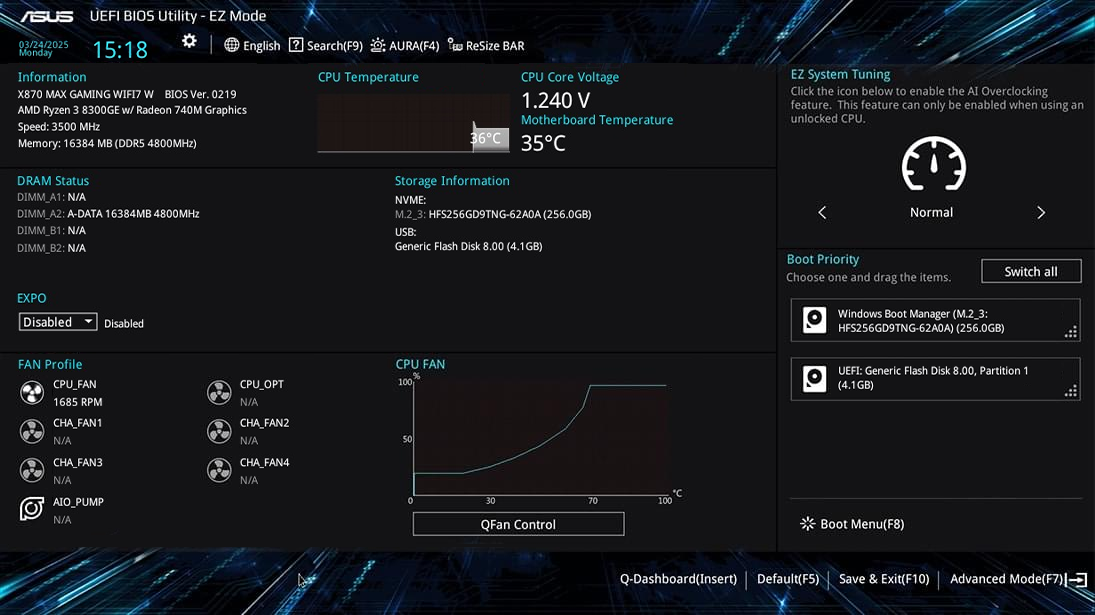 UEFI BIOS EZ mode UI.