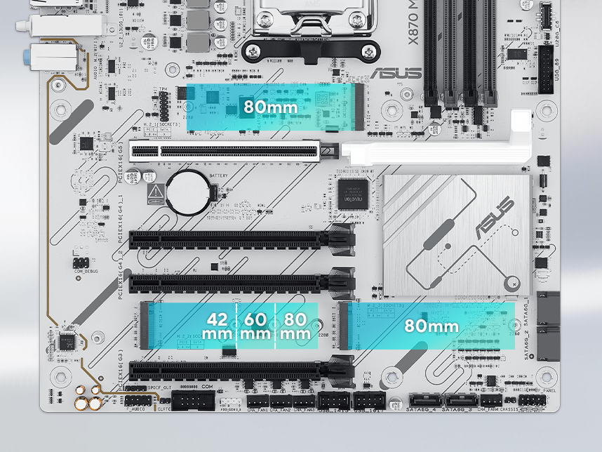 Graphic depicting different M.2 slots on a motherboard.