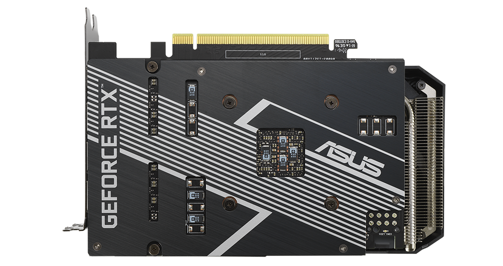 Plaque arrière pour carte graphique ASUS Dual GeForce RTX 3060.