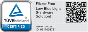 VA24DQF is TÜVRheinland certified to protect users from potentially harmful blue light.