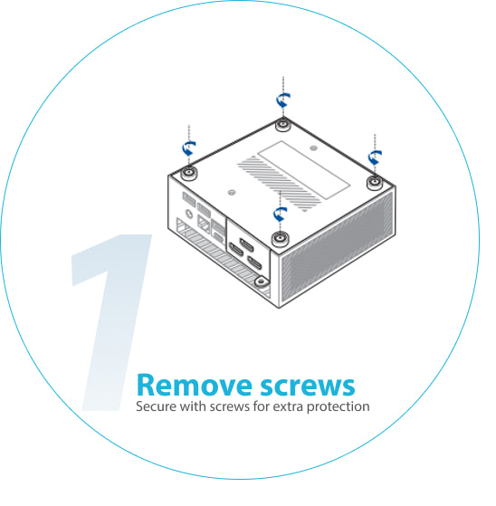 1.Remove screws: Secure with screws for extra protection