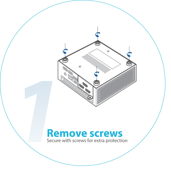 1. Remove os parafusos: Fixa com parafusos para uma proteção extra.