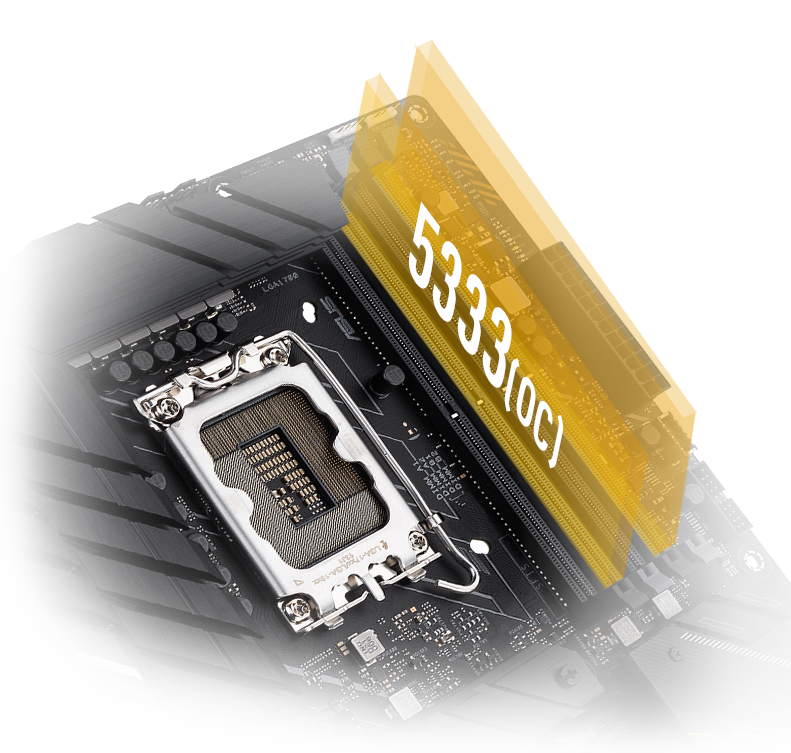 A TUF GAMING Z690-PLUS WIFI D4 dispõe de DDR4 OC 5333