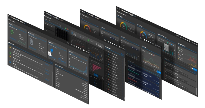 4 images all displaying the interface of ASUS Infrastructure deployment center