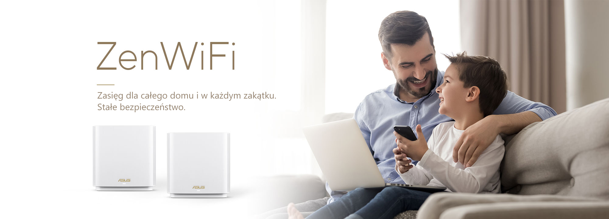 ASUS ZenWiFi to najlepszy system Wi-Fi dla całego domu, zapewniający stabilną i szybką łączność Wi-Fi dla wszystkich Twoich urządzeń.