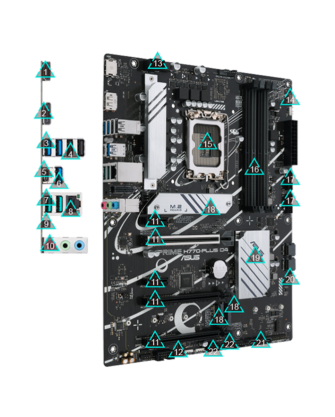 Alle technischen Daten des PRIME H770-PLUS D4 Mainboards