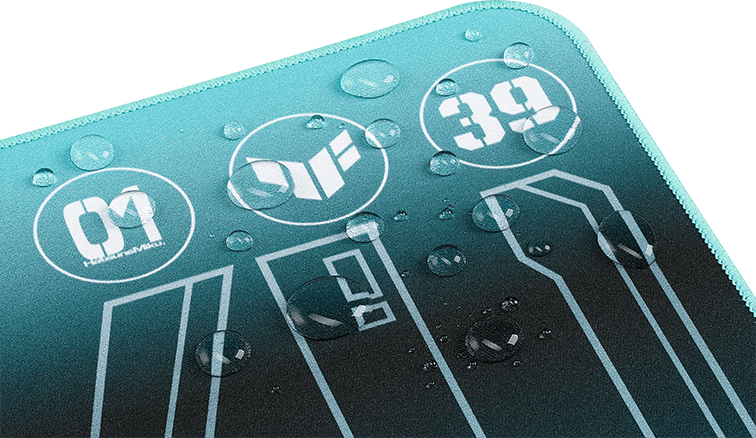 Water droplets on a corner of the P1 Hatsune Miku Edition