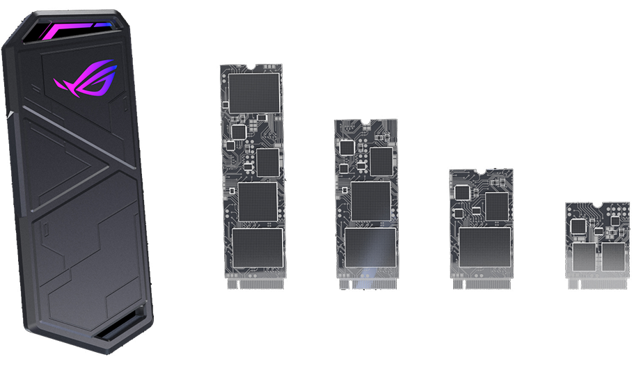 ROG Strix Arion Lite supports four sizes of NVMe SSD