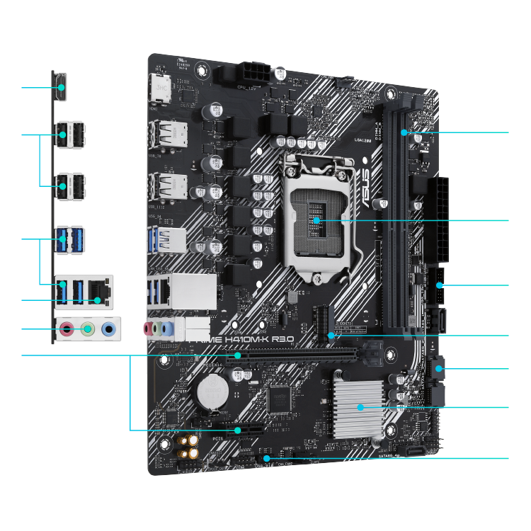 All specs of the PRIME H410M-K R3.0 motherboard