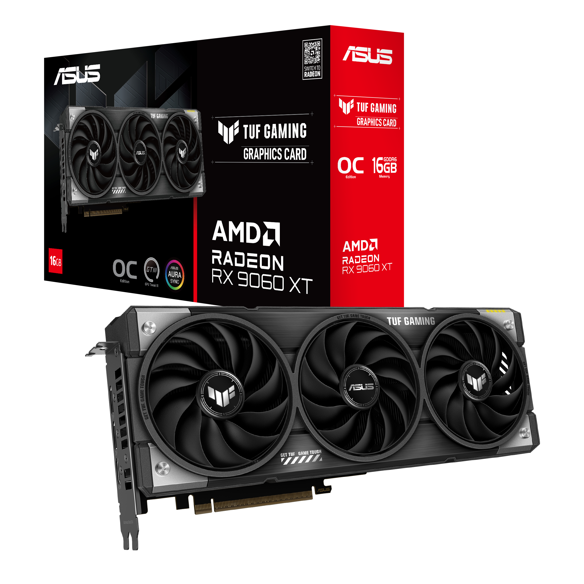 ASUS Radeon RX9060XT 16GB OC 3ファン ASUS TUF Gaming Radeon RX 9060 XT OC Edition