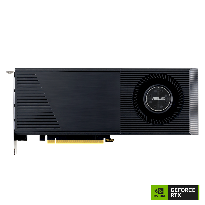 ASUS Turbo GeForce RTX 4070 graphics card front view NVlogo