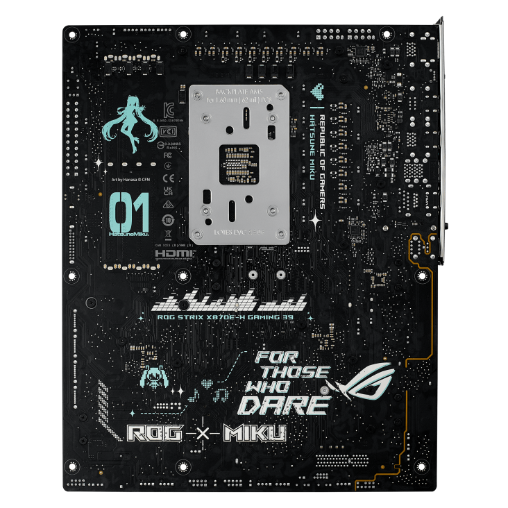 ROG STRIX X870E-H GAMING WIFI7 HATSUNE MIKU EDITION back view
