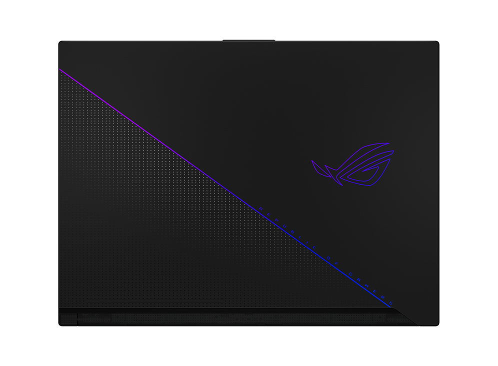 Top down view of the Zephyrus duo 16 with the lid closed.