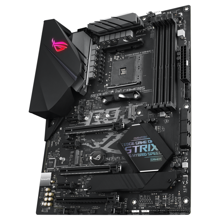 ROG STRIX B450-F GAMING II angled view from right