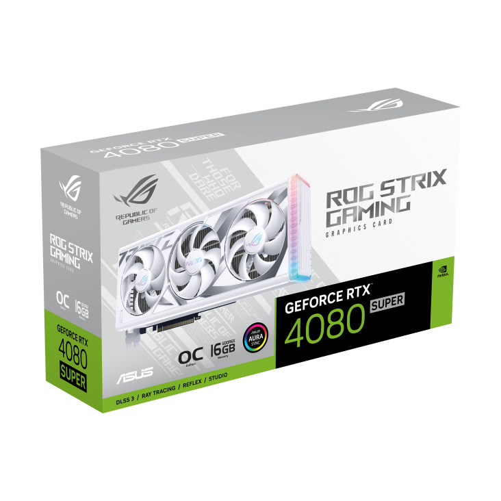 ROG Strix GeForce RTX 4080 SUPER White OC edition packaging