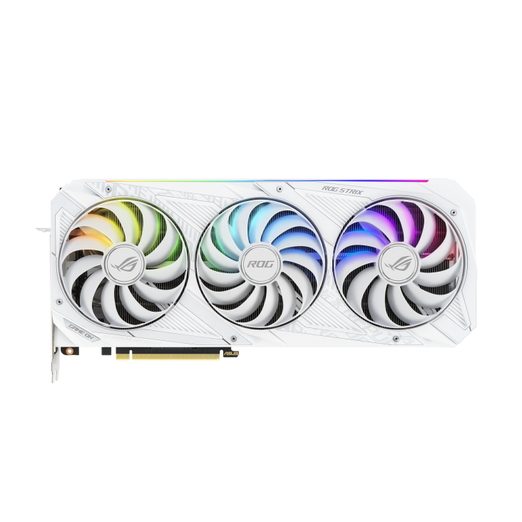 ROG-STRIX-RTX3070-8G-WHITE graphics card, front view